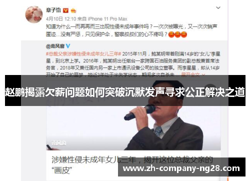 赵鹏揭露欠薪问题如何突破沉默发声寻求公正解决之道