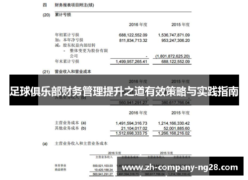 足球俱乐部财务管理提升之道有效策略与实践指南